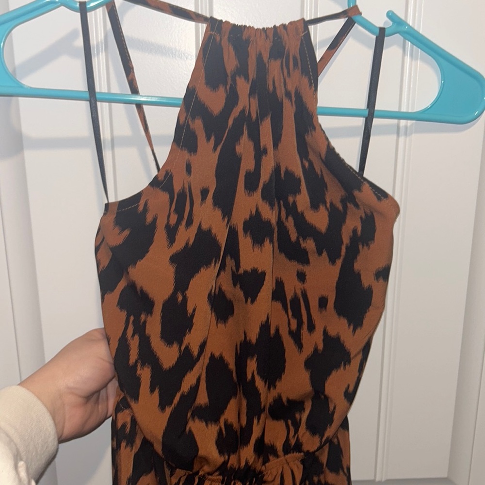 All over print. Tie back halter Romper